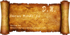 Deres Mihály névjegykártya